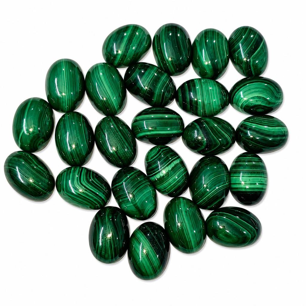Natural Green Malachite Oval Cabochon 12x16mm Gemstone | Loose Stone for Jewelry Making