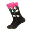 1 pair of European and American trendy socks with personalized street fashion oil painting series socks