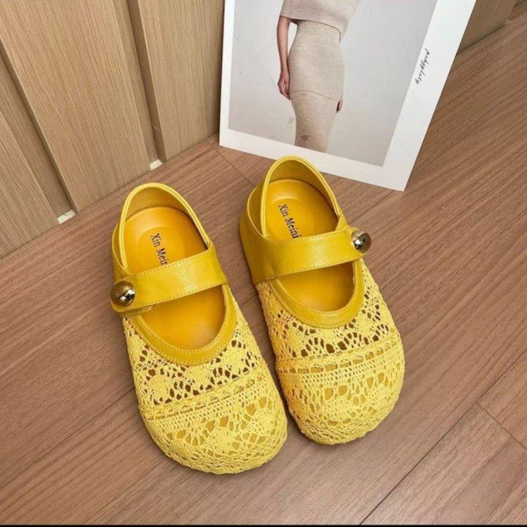 

Thick sole inner height increase, step on the foot and step on the woven Mary Jane shoes, children with skirts, 2025 spring and summer new popular mo 35
