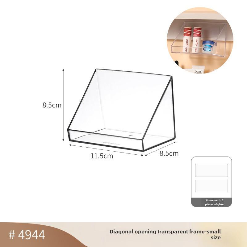 Desktop Transparent Storage Box for Sundries, Cosmetics, Stationery, Tableware with Mirror Cabinet