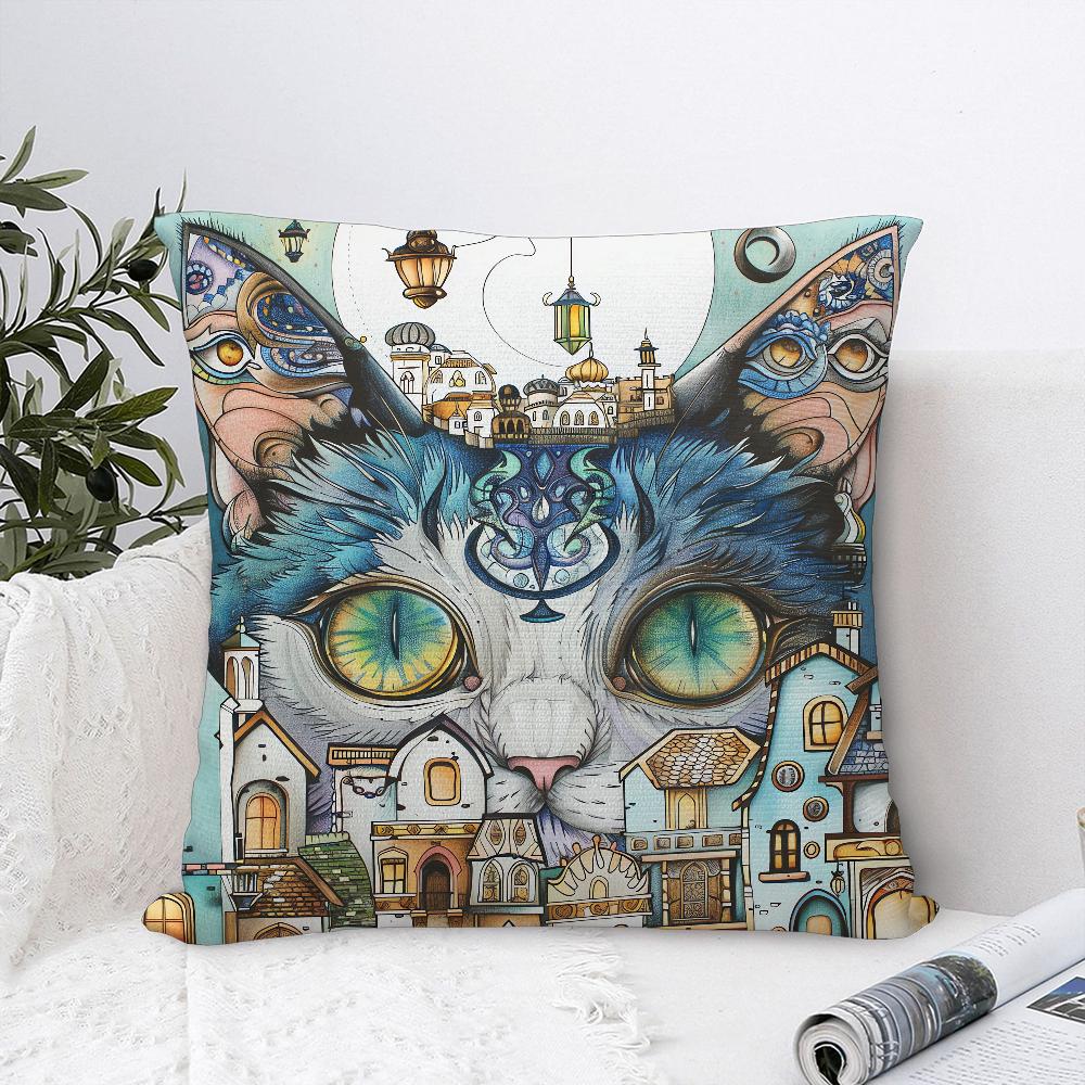 Animal Vintage Portrait Pillow Case Sofa Decorative Home Double-Sided Print Plush Square Throw Pillow Covers Cushion Decor Cover