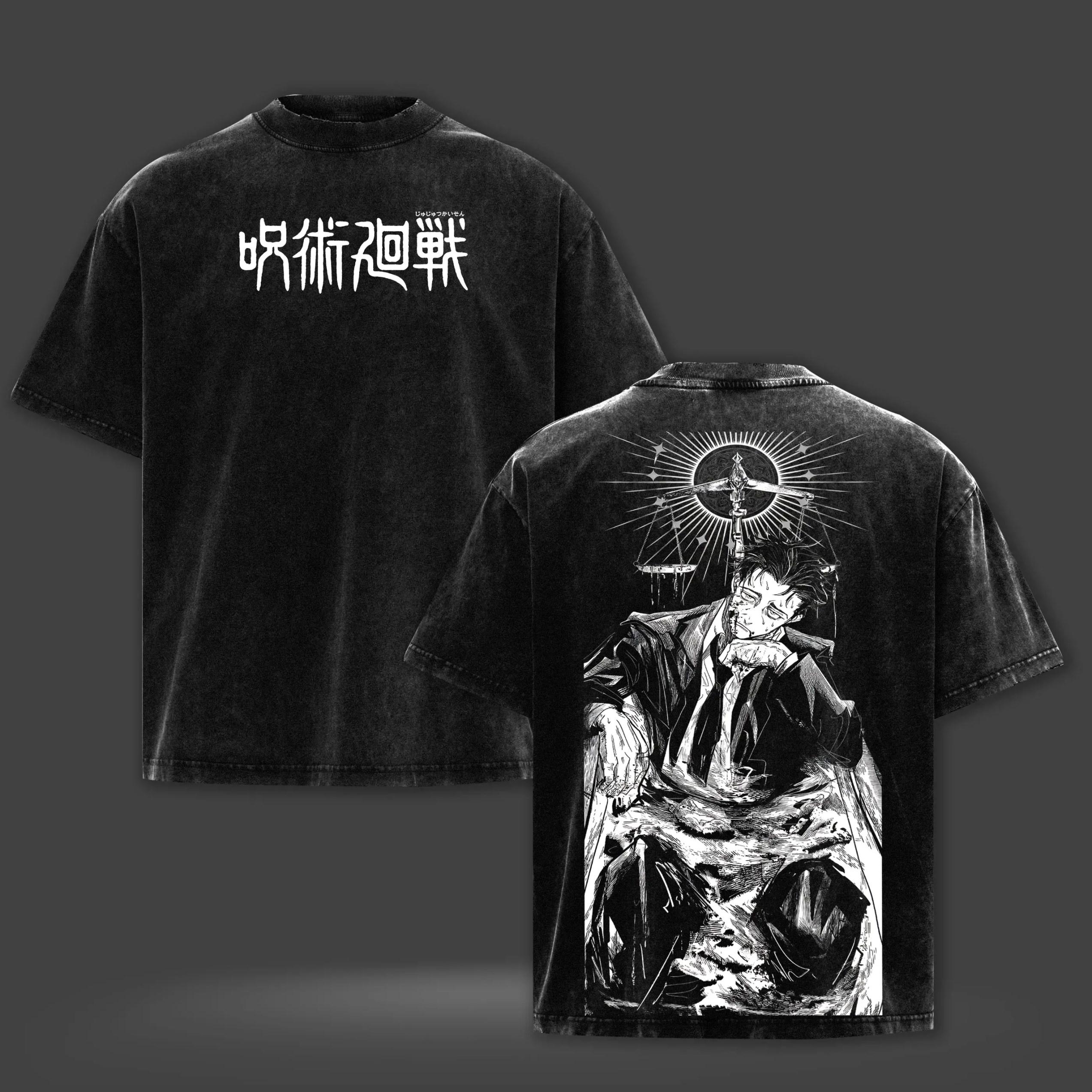 

Jujutsu Kaisen Higuruma Hiromi Printed Tee Men Women Washed Cotton T-shirts Manga Vintage T Shirt Harajuku Short Sleeve Tshirt S
