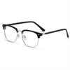Vintage Pochromic Half-Frame Glasses for Men Anti-Blue Light Color Changing Rectangular Computer Eyewear