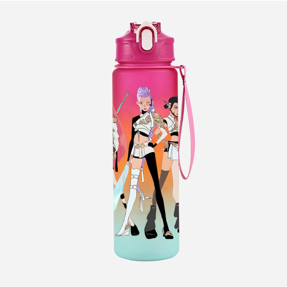 Cartoon K-Pop Dämonenjäger Bedruckte 750 ml Wasserflasche Große Kapazität Trinkbecher Tragbarer Outdoor-Sport Wasserbecher Kindergeschenk