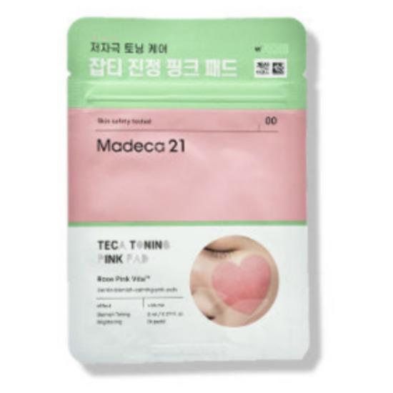 Madeca21 Teca Toning Pink Pads Soothing & Brightening Exfoliating Treatment 4 Sheets X 5