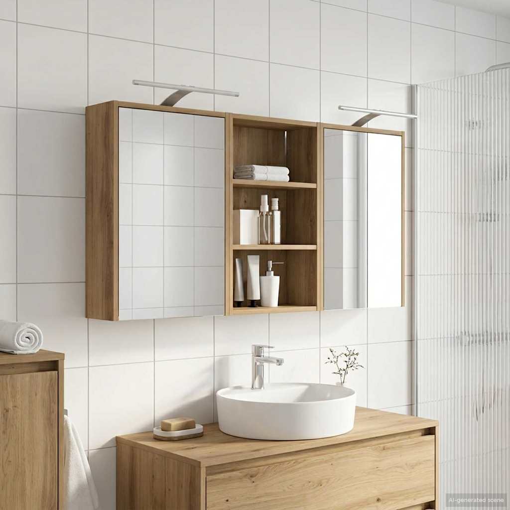Bathroom Cabinet Set 3 Pcs 126 X 16 X 62.5 Cm Engineered Wood