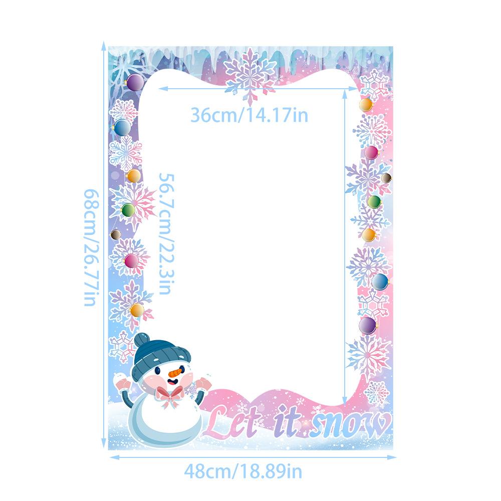 New Style, Christmas Theme, Cartoon Snowman, Blue Pink, Handheld Props, DIY Funny Party, Photo Props and Supplies