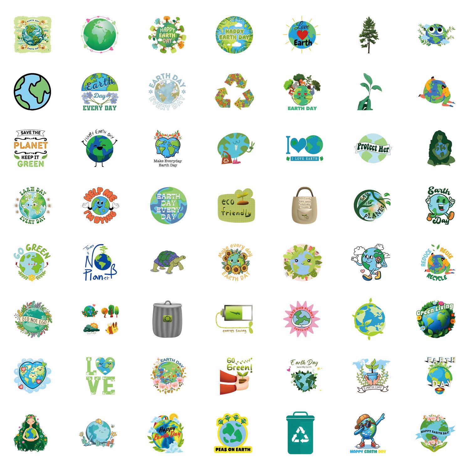 Eco-Themed Waterproof Graffiti Stickers: 55-110 Sheets for Scooters & Water Bottles