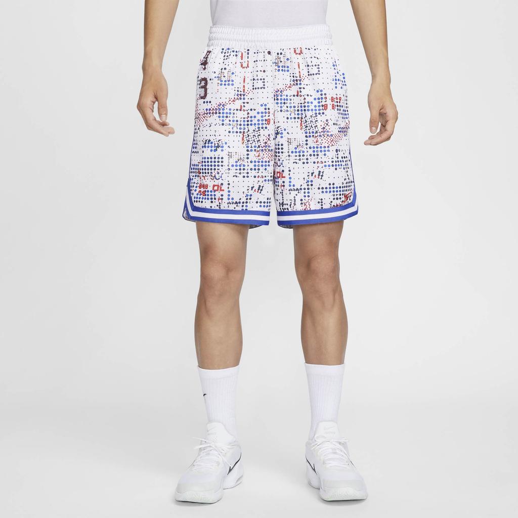 Nike Dri-Fit DNA All-Over Print Quick-Dry Sports Drawstring Mid-Rise Shorts Men Shorts White FZ0686100