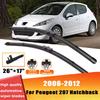 2pcs Wiper Front Wiper Blades Set For Peugeot 207 Hatchback SW CC Sedan 2006-2012 2007 2008 Windshield Windscreen Window 26"+17"