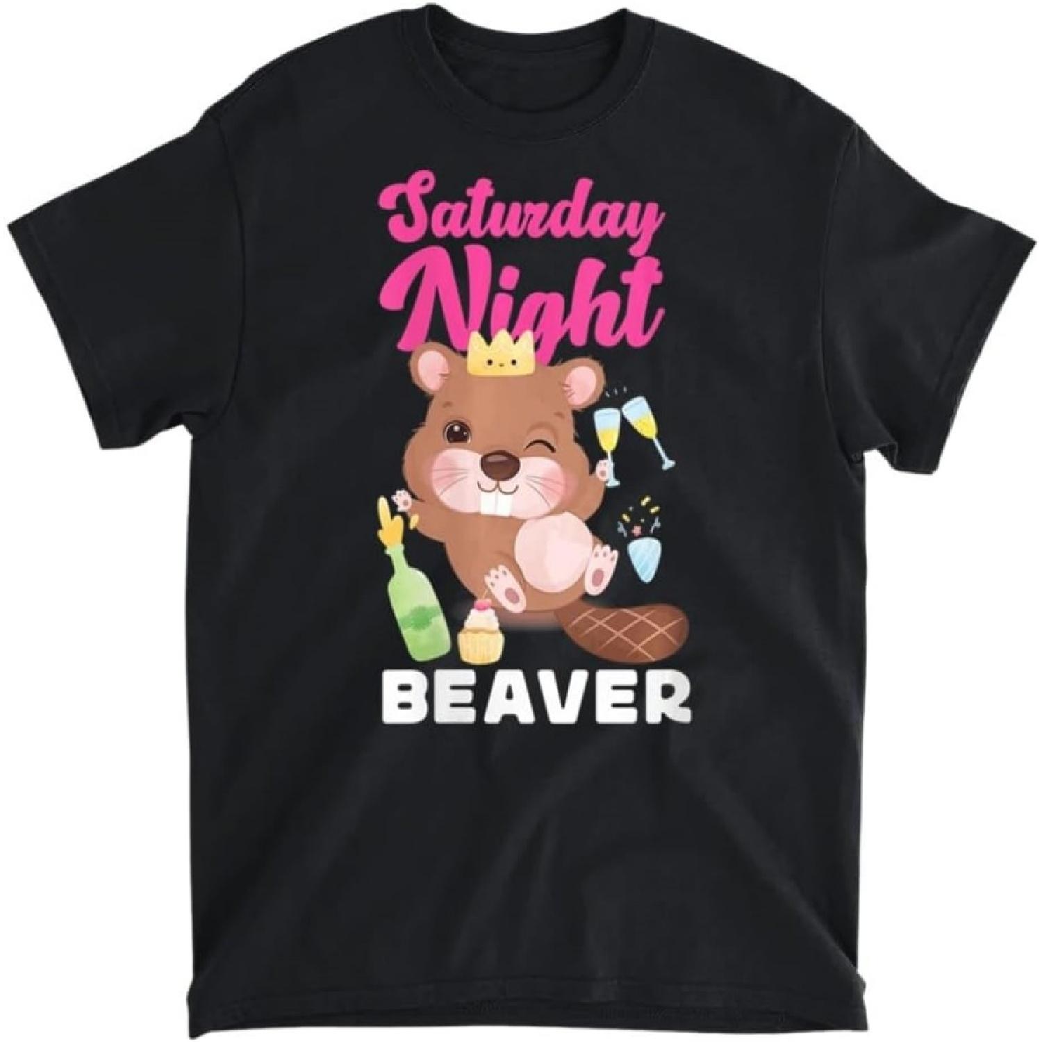 Womens Beaver Saturday Night Beaver V-Neck T-Shirt, Tank Top, Long Sleeve Shirt, Sweatshirt, Hoodie Men Women Kids Made in Canada XXXXXL разноцветный