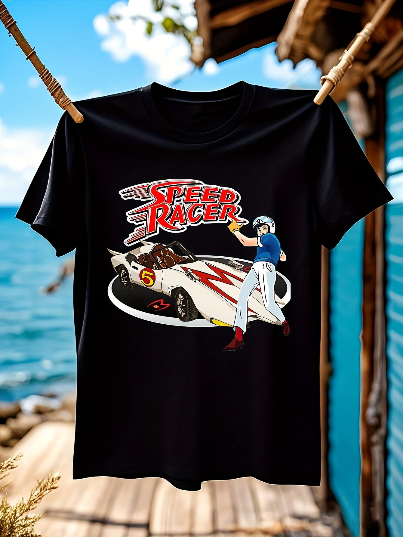Go Speed Racer Graphic Tshirt Graphic Tshirt for Men - Bl... L