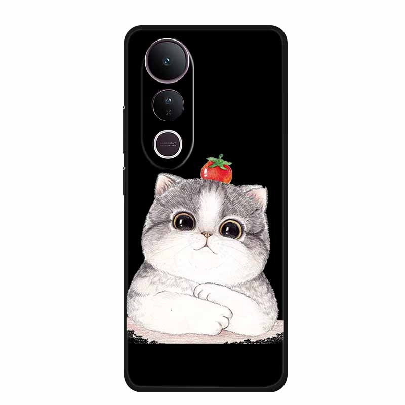 For Vivo V50 Lite Phone Case V 50 lite Coque Cute Cartoon Black Silicone Soft Back Cover For Vivo V50 Lite 5G 4G Case V50lite