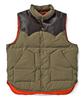 Samdiff Padded Vest with PU Leather American Casual Size Khaki Men's Yoke, Outerwear, Jumper, Vintage-Look Joker, M, (45)