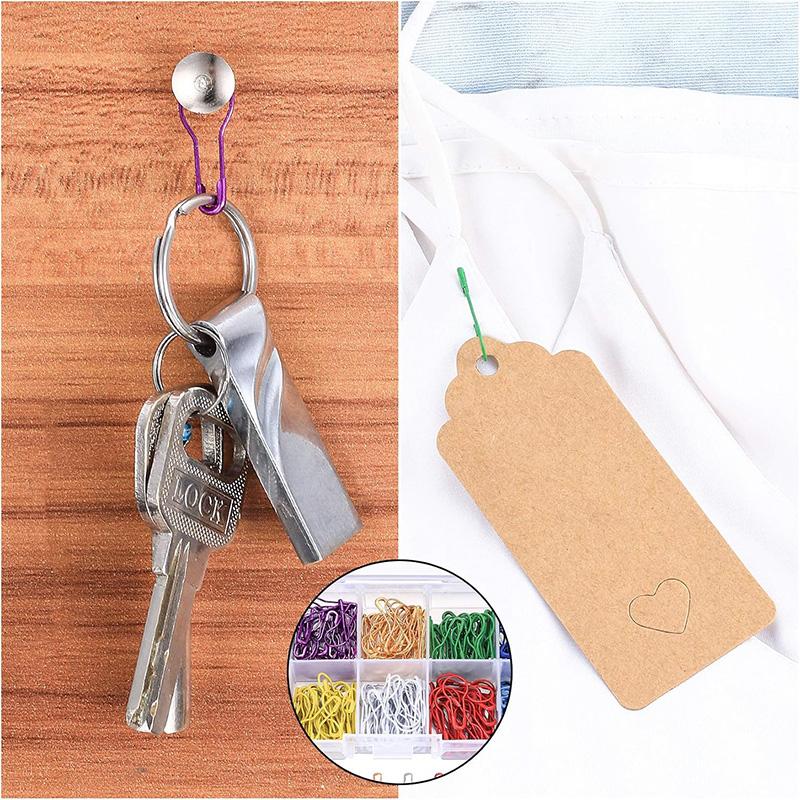 300/450Pcs Safety Pins with Storage Box Calabash Crochet Stitch Markers Knitting Crochet Locking Safety Pin Safety Pins Set