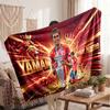 Coperta in pile personalizzata Lamine Yamal con logo del calcio, testo con nome personalizzato, morbida, calda, coperta da divano per la casa