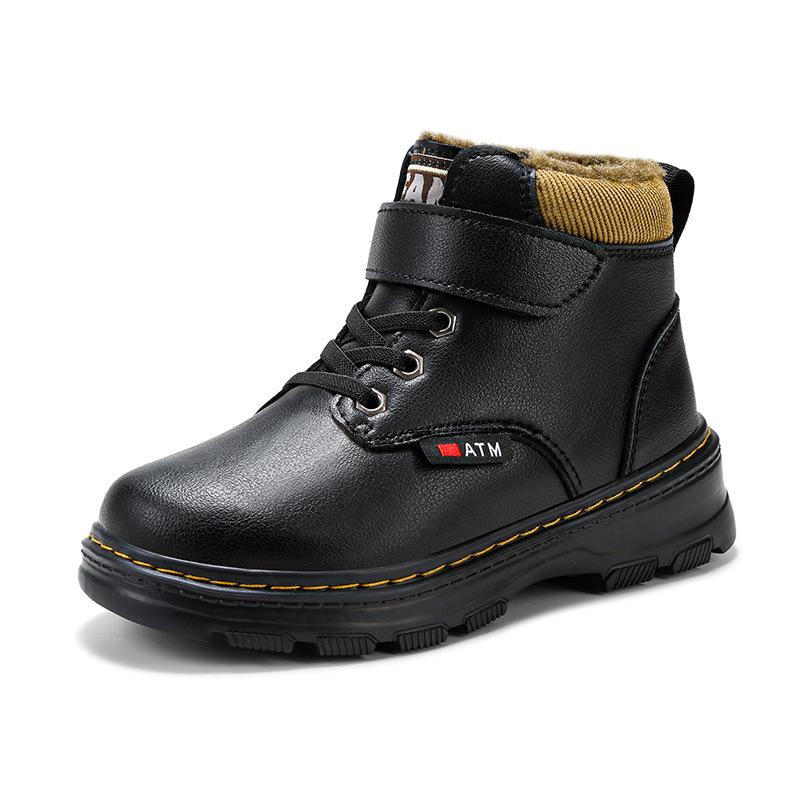 2025 Winter Girls' and Boys' Warm Cotton Martin Boots - Soft Sole, Trendy, for Primary School Students.