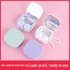 Compact Minimalist Contact Lens Case with Mirror - Leak-proof, Double-Compartment Storage