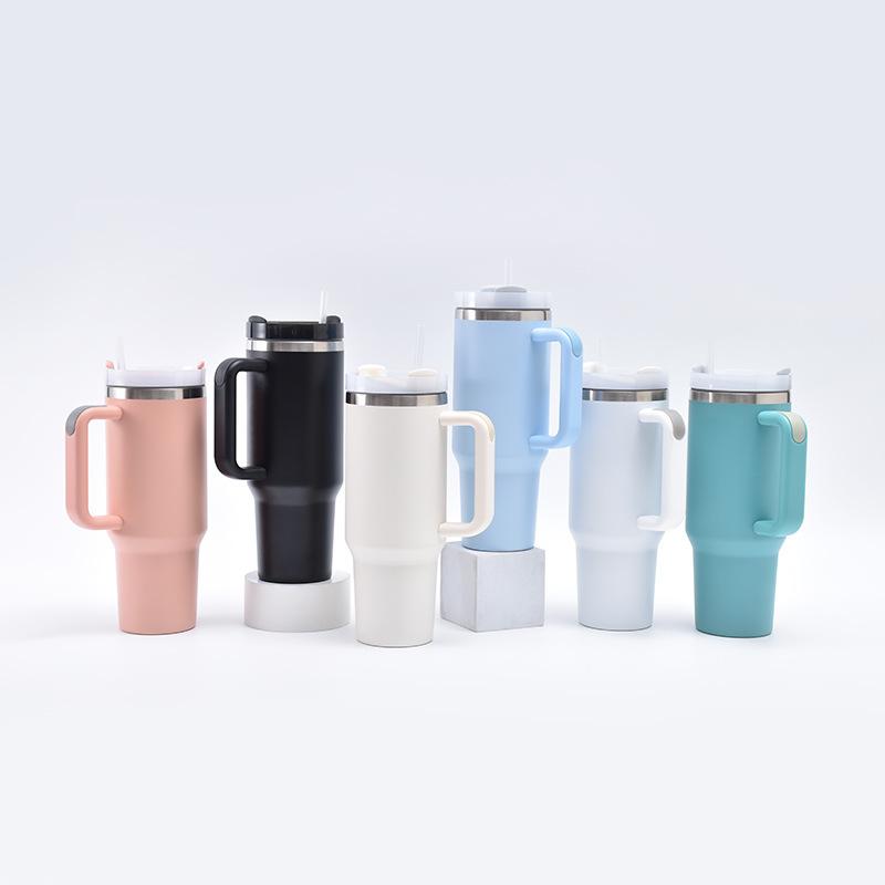 Car Cup Straw Stainless Steel Thermos Cup Handle Ice Bully Cup