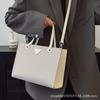 Bag women's spring 2025 new fresh and sweet large-capacity tote solid color shoulder bag simple casual commuter bag