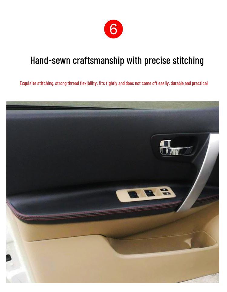 Qashqai 08-15 Door Panel Leather Armrest Cover for Interior Renovation