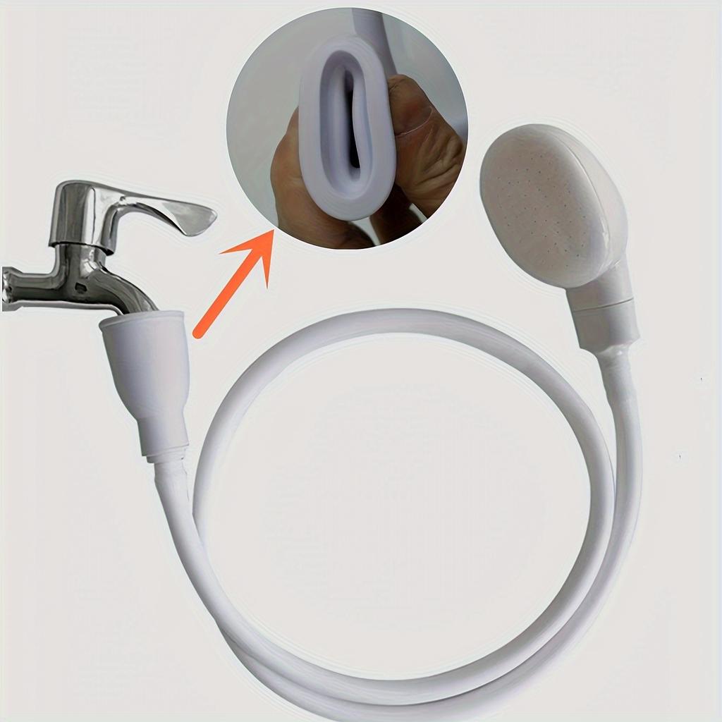 Easy-Install Handheld Faucet Sprayer - Extendable Hose for Hair Washing & Pet Bathing, Unscented, Oval Plastic Design
