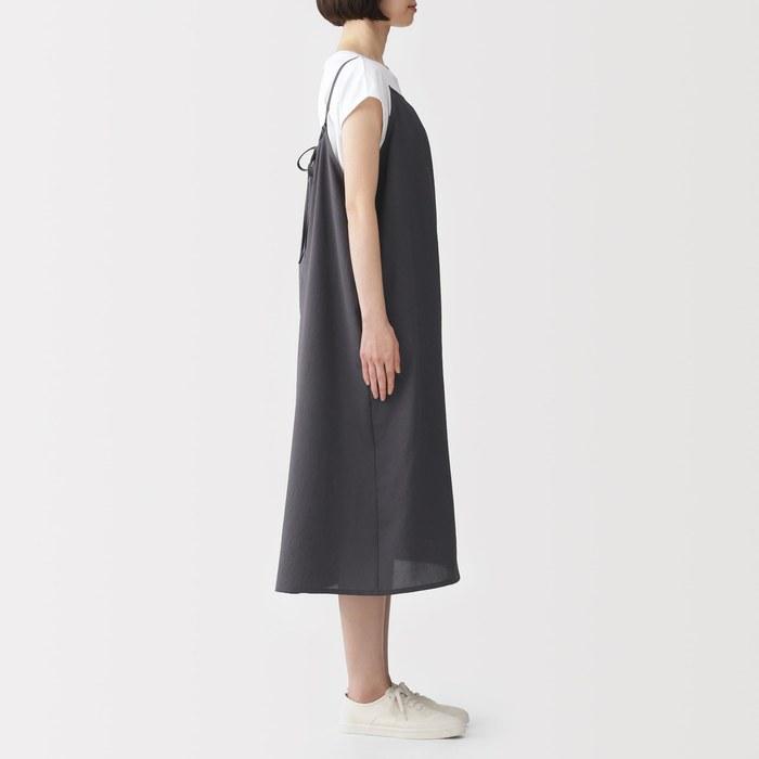 MUJI <Circulation> Women's Breathable Camisole Dress, BC2QAA6S, Charcoal Gray, S