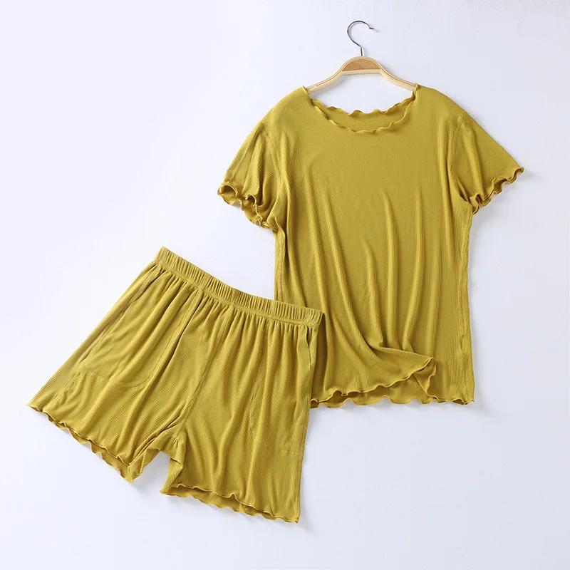 Summer Modal Short-sleeved Shorts Suit Ladies Pajamas Casual Loose Comfortable Pajamas Suits  Pajamas for Women