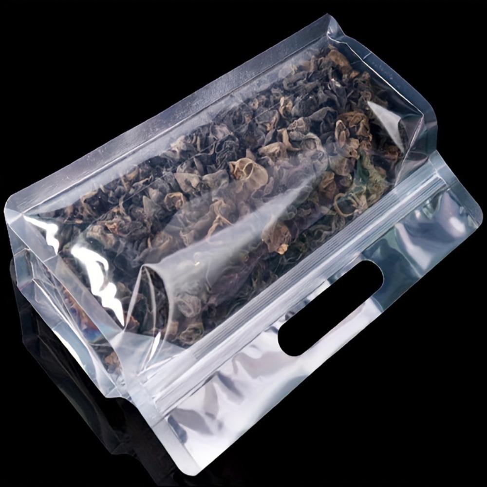 Achteckig versiegelt, transparent, selbstversiegelnd, 50 Stück, versiegelt für Snacks, rote Datteln, Holzohrnudeln