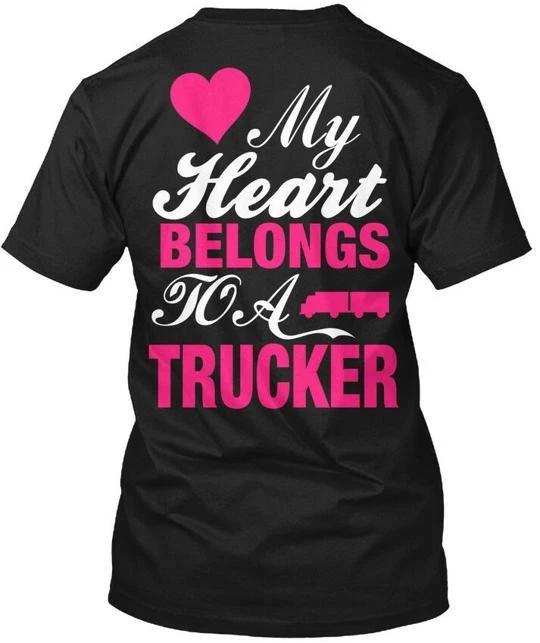 

Trucker Wifegirlfriend Apparel My Heart Belongs To TTshirt Made in USA S to 5XL S