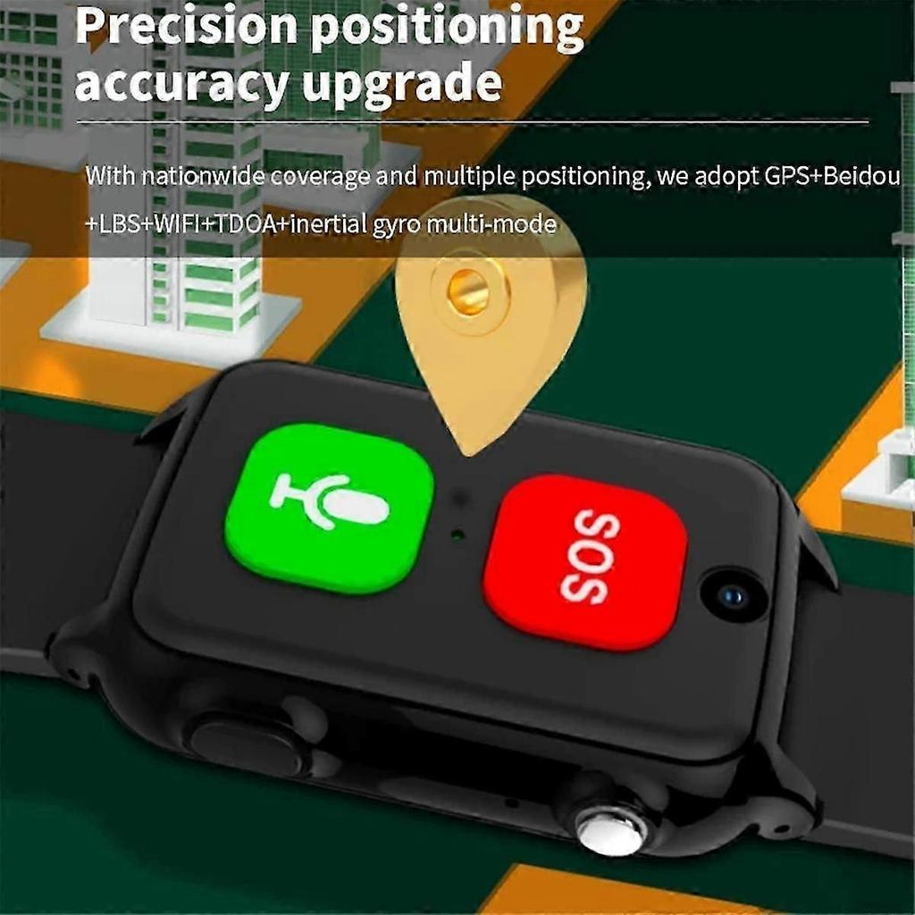 Reloj GPS para Ancianos Pulsera de Rastreo 4G Salud Temperatura SOS Localizador para Personas Mayores Rastreador GPS Reloj de Pulsera con Cámara