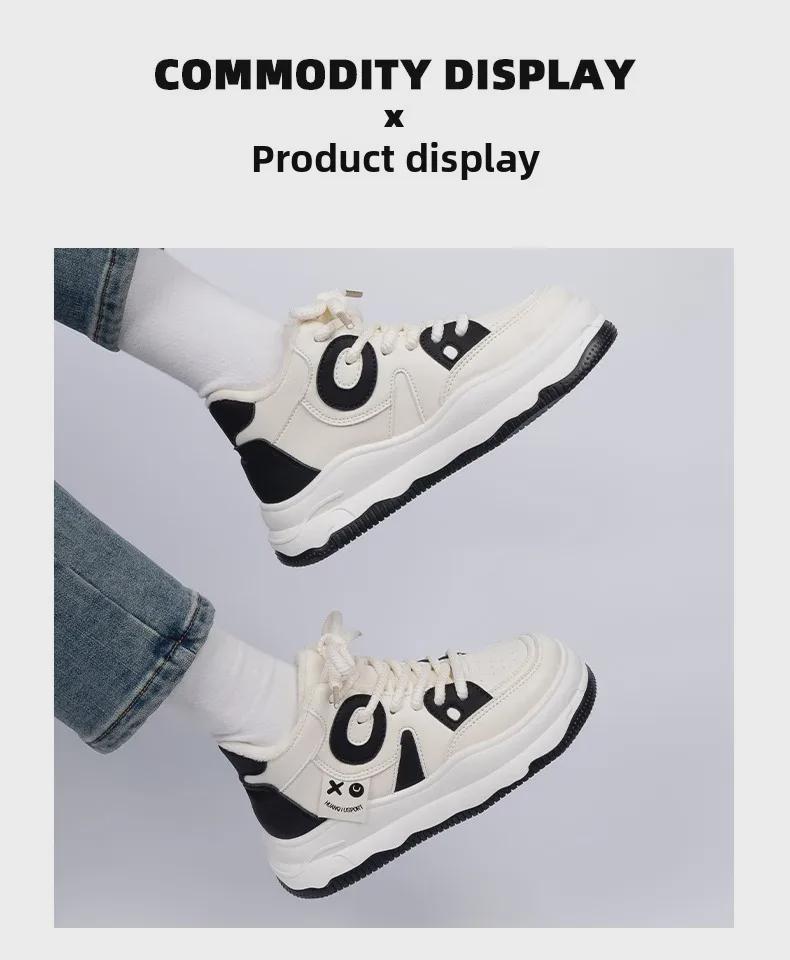 Women's High-Top Thick-Soled Warm Cotton Sneakers ZHQ5250-1 - Winter Cold-Proof, Plus Velvet, All-Match.