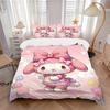3pcs Charming My Melody Bedding Set - Includes Quilt Cover and Pillowcases, Suitable for All Seasons- Ideal Gift for Family and Friends.H009