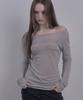 DAMIO Faded Lettering Sheer Top (Light Gray)