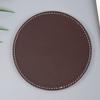1pcs Waterproof Pu Leather Coaster Heat Resistant Round Cup Coaster Cup Mat Tableware Mat Bowl Placemat Home Tableware Decor