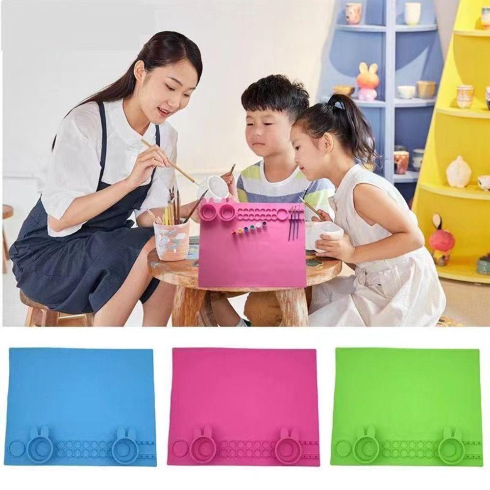 Hexagon Art Silicone Craft Mat Art Graffiti Painting Mat Silicone Painting Mat Clay Play Tools