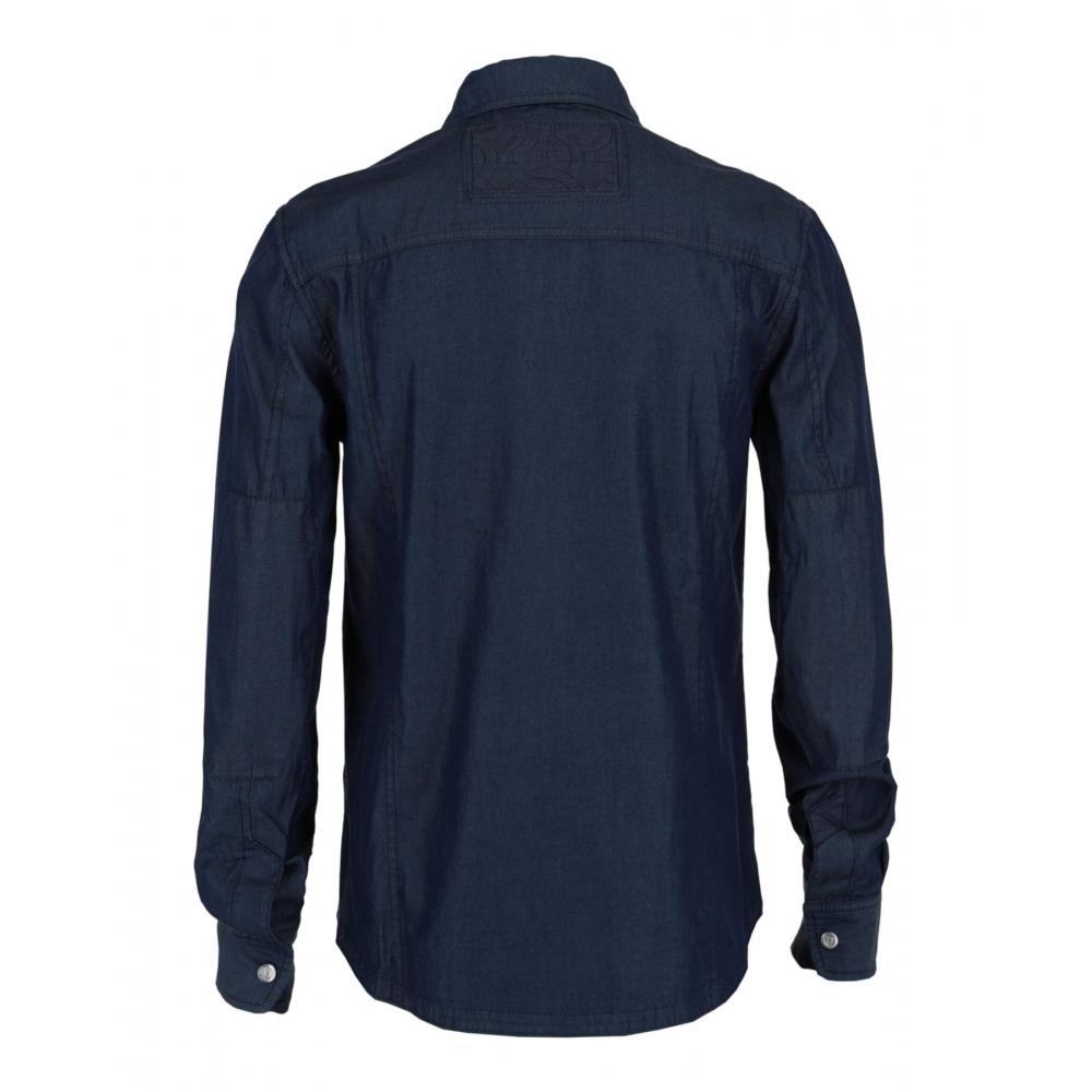 Salvatore Ferragamo Denim Zipper Shirt Blue