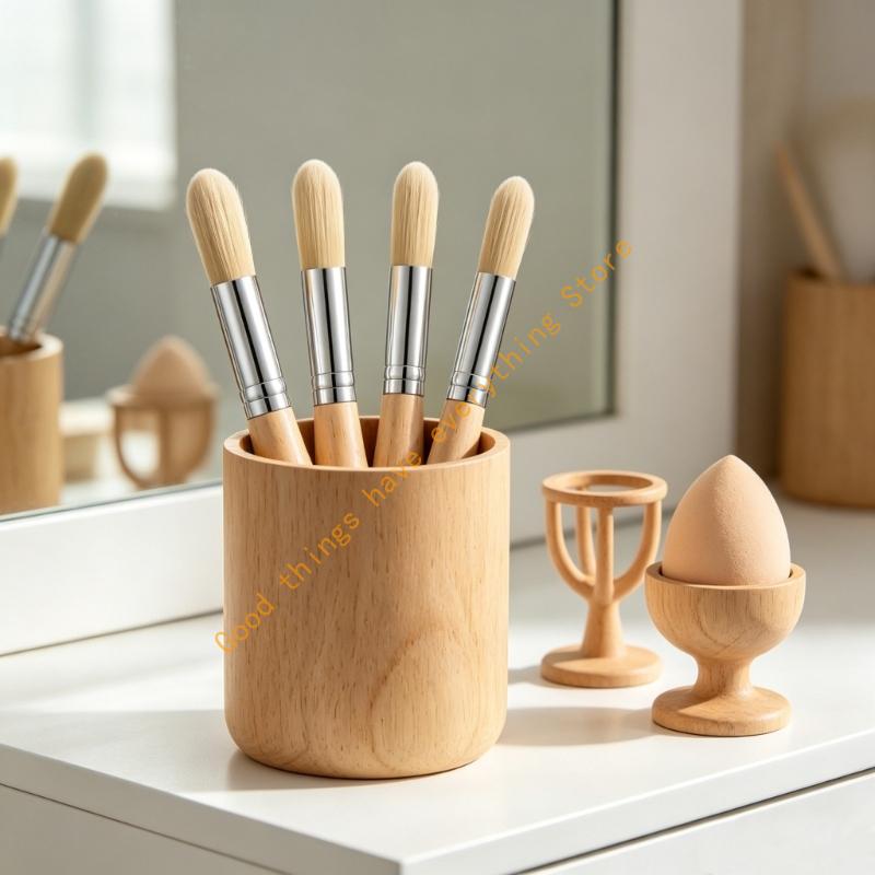 Set Of 4 Wooden Gourd Handle Art Brushes For Professional Artists 55KF