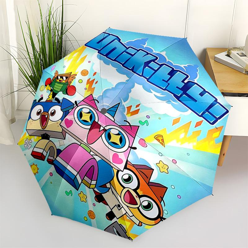 

1pc Unikitty! Outdoor Umbrella - Automatic Opening & Closing, Portable 3-Fold Design with 8-Rib Iron Frame - Perfect Gift for Fans, Travelers, Everyda