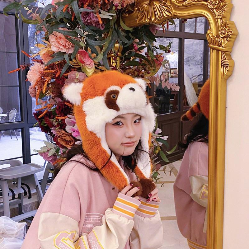 Procyon Lotor Plush Backpack Soft Cartoon Lightweight For Casual Outings School