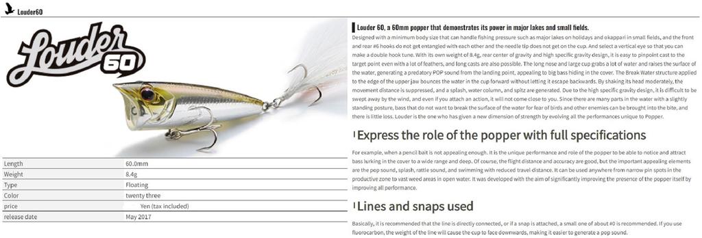 OSP Louder 60 Popper Floating Lure F-89 (0767)