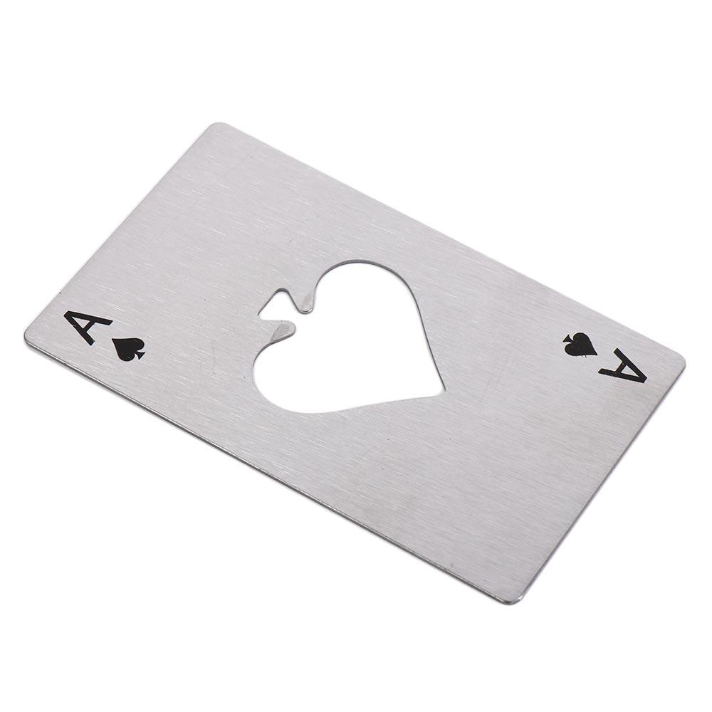 Stainless Steel Bottle Can Opener Credit Card Size Spade A Wine Metal Opening Tool Silver/Black Creative