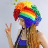 Halloween Funny Hat Roman Knight Hat Rainbow Striped Beanie Knit Beanie Earflap Hooded Rainbow Novelty Hat