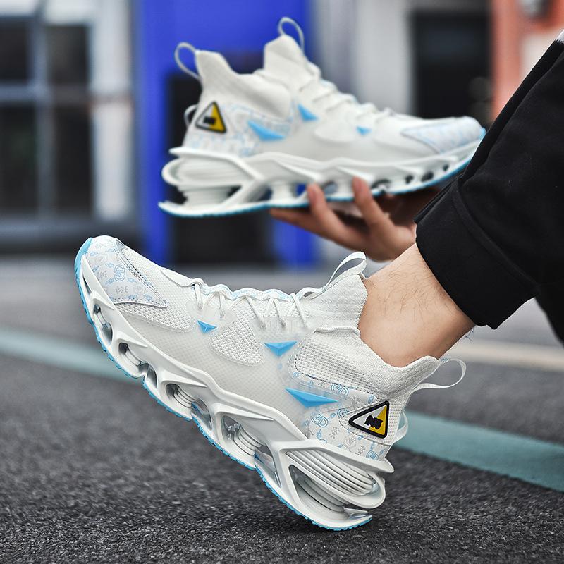 Fashion Blade Men's Shoes Mesh Breathable Sports Casual Running Shoes Men's Shock Absorption Non-slip Inner Heightening Daddy Trend Shoes