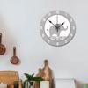 ArogGeld Gray and White Elephant Wall Clock Nursery Wood Clock 10 Inch Silent Non-Ticking Wooden Wall Clocks Battery Operated Living Room Bedroom