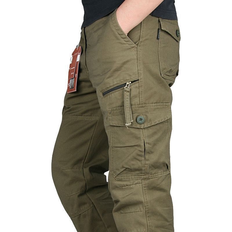 Hot Sale, Multifunctional Outdoor Casual Pants Multi-Pocket Overalls, Men's Loose Cotton Men's Multi-Bag Pants
