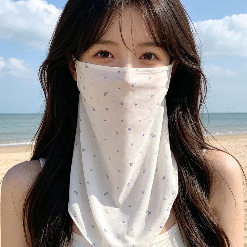 Full-Face Sun Protection Face Mask for Women Breathable Veil Mask for Summer Outdoor Activities Driving and Cycling with Built-in Neck Warmer