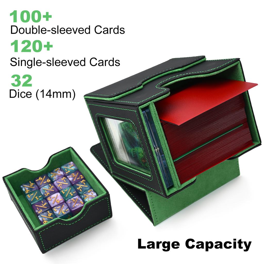 Deck Box for MTG with Display Window Commander Deck Case Fits 100+ Double-Sleeved Cards Magnetic Card Storage Box for TCG PTCG