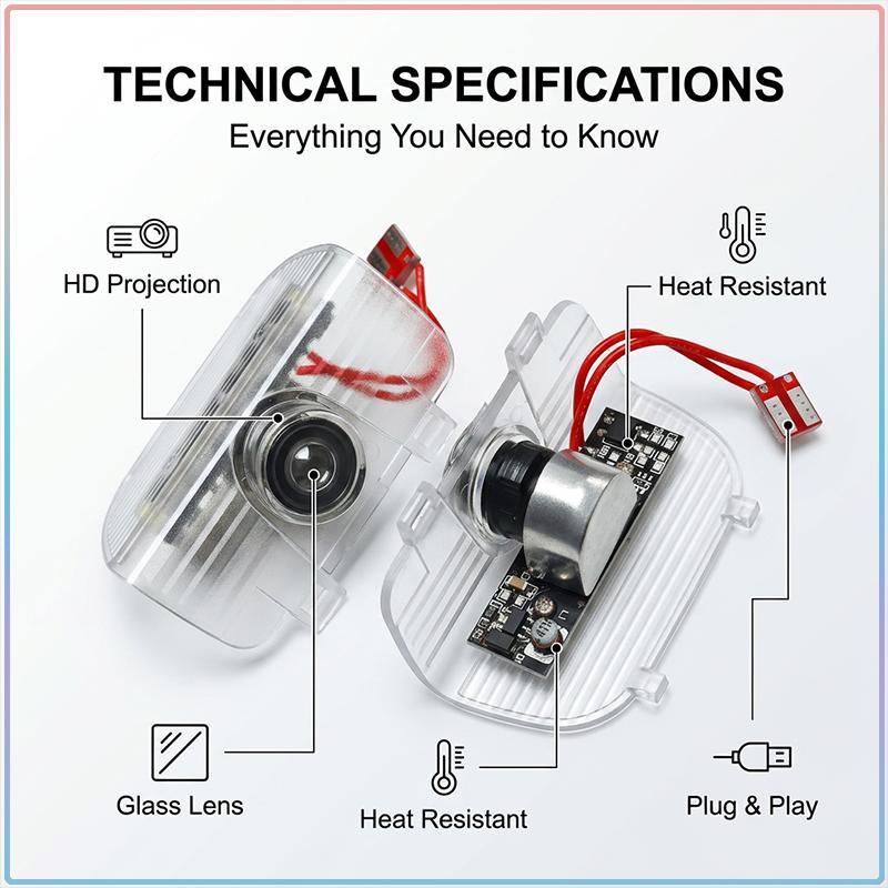 2Pcs Car Door LED Shadow Projector Wireless Welcome Logo Lamp Styling For Honda Civic Odyssey Vezel Accord Pilot Fit XRV CRV HRV Dio
