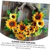 NOLITOY 1pc Sunflower Door Trim Decoraciones para Salas De Casa Flower Hoop Garland Hanging Hoop Wreath Large Sunflower Wreath Summer Front Door